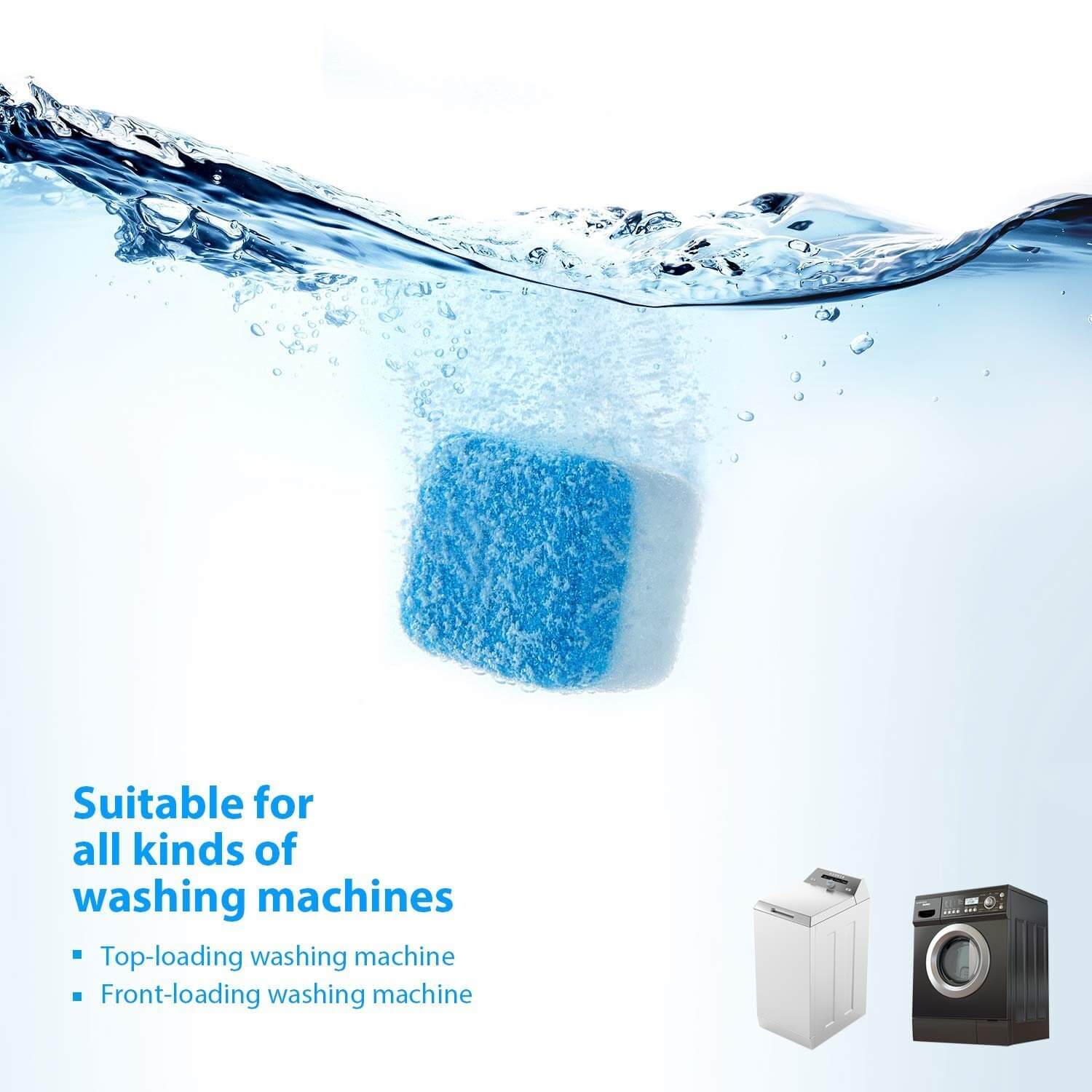 Washing Machine Cleaner, Front Loader, Top Loads Washers, 6 Tablets